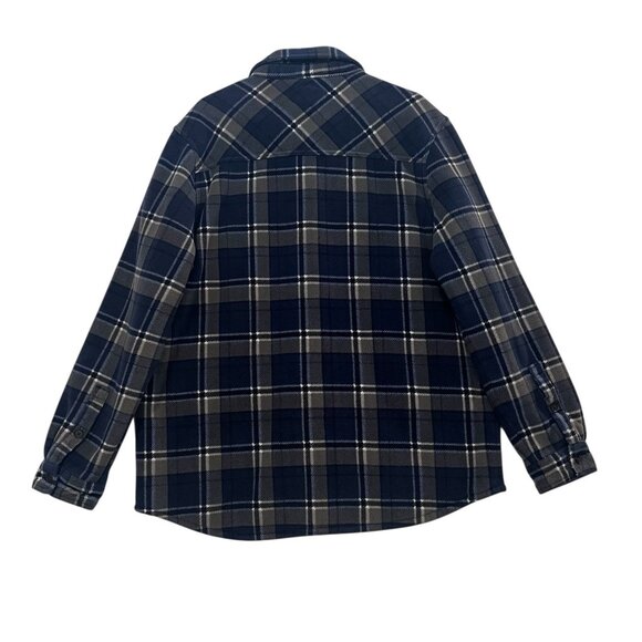 Freedom Foundry Men’s Shacket XL Blue/Gray Plaid Sherpa Lined Fleece Jacket - Picture 2 of 12